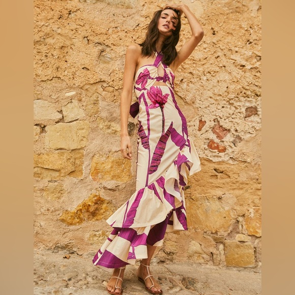 Johanna Ortiz $1,995 CARELESS FLORAL ANKLE dress - Picture 3 of 13